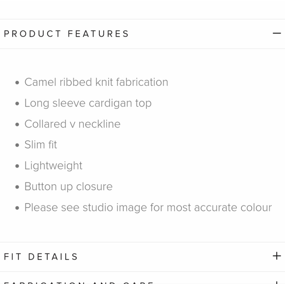 DISSH Camel Rib Knit Cardigan - Picture 4 of 5